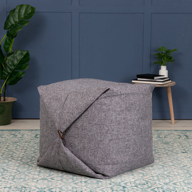 Bean Bag Bazaar Oslo 60Cm Wide Square Solid Colour Pouffe Ottoman